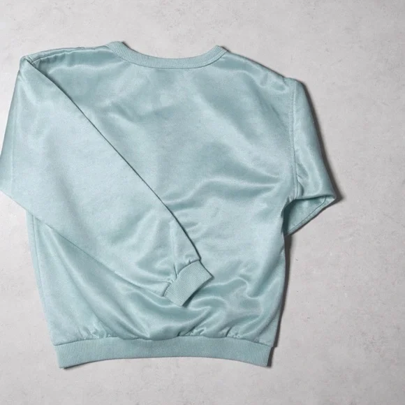 Adidas Trefoil Mint Green Henley Sweatshirt - Picture 3 of 5